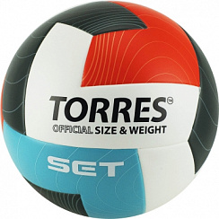 Волейбольный мяч Torres SET V32045 р.5 белый-оранжевый-серый-голубой